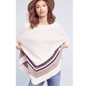 Anthropologie Woodland Stroll Poncho Pullover